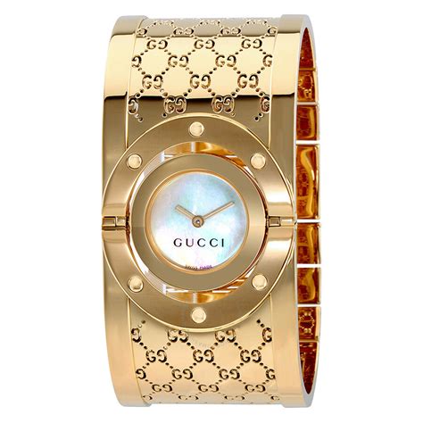 gucci ladies white dial twirl bangle watch